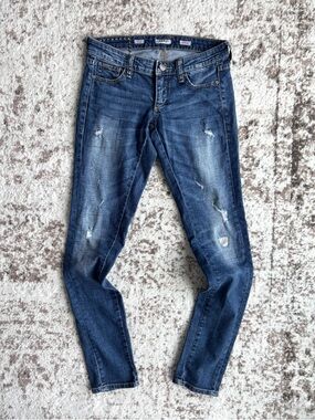 Miss Sixty Y2K Low-Rise Distressed Women's Skinny Blue Jeans